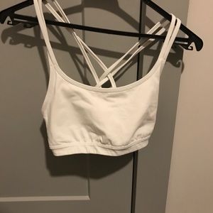 Athleta White Cross-Back Sports Bra